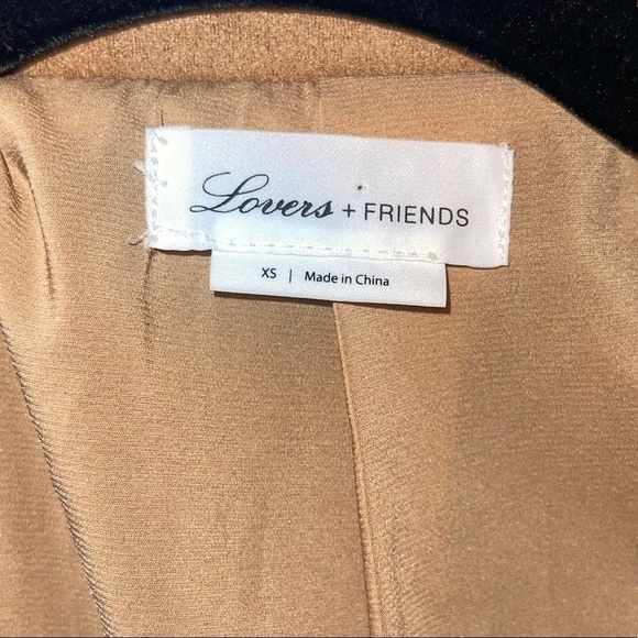 LOVERS + FRIENDS REVOLVE Tan Pierce Faux Suede Moto Jacket Size XS Neutral - Picture 5 of 9